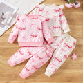 Baby's Cute Butterfly Print Sweater Trousers Suit