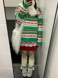Vintage Fairisland Jacquard Christmas Sweater