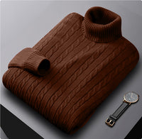 Men's Turtleneck Sweater Fleece-lined Thickened