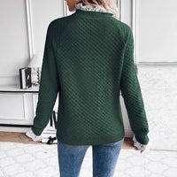Pure Color Ribbon Women's Viscose Knitted Sweater With Lace Edge Fashionable All-matching