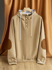 Men's Leisure Pullover Jacquard Hooded Embroidered Sweater