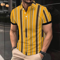 Fashion Casual Men's American Printed Short Sleeve