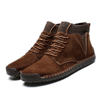 Men's Martin boots winter plus cotton mid-tube snow boots