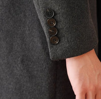 Double Breasted Coat Wool Atmospheric Field Coat