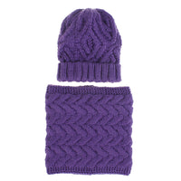 Two-piece knitted hat hat bib set