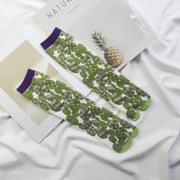 Toe Socks 200-needle Jacquard Combed Cotton For Women