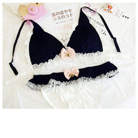 Milk silk no steel ring bra set