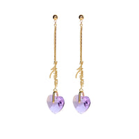 Transparent Crystal Love Long Fringe Earrings