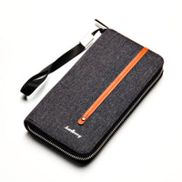 Men's Long Wallet Multi-Card Canvas Zipper Clutch