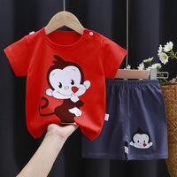 Children's Short-sleeved Suit Boys' Cotton T-shirt
