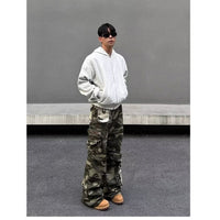 Men's Contrast Color Three-dimensional Pocket Overalls