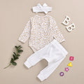 Infant And Toddler Long-sleeved Cotton Pit Strip Three Pieces Set