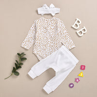 Infant And Toddler Long-sleeved Cotton Pit Strip Three Pieces Set