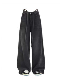 Retro Draping Jeans Women's Loose Straight Wide-leg Pants