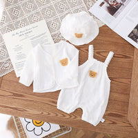 Baby Summer Wear Gauze Suspender Pants Thin Hooded