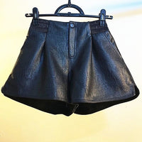 Women's Loose-fit High-waisted Leather Pants