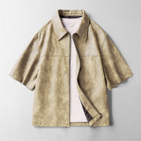 High Street Ins Style Leather Coat Short Sleeve Jacket