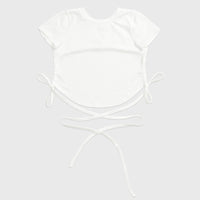 Summer New Yoga Wear Lace-up Winding Back Hollow Sexy Sports Short-sleeved T-shirt