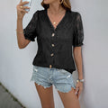 Elegant Commute Cardigan Summer Lace V-Neck Fringed Patchwork Shirt