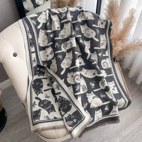 Cute Cat Thickening Thermal Soft Jacquard Scarf