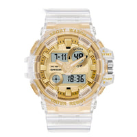 Trendy Sports Electronic Watch Fashion Double Display Large Dial Luminous Waterproof Unisex
