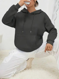 Women's Fashionable Casual Solid-Color Hoodie Top