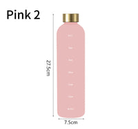 Large Capacity 1L Time Water Cup Fitness Water Bottle Gradient Color Matte
