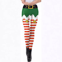 Women's Trousers Thin Elastic Christmas Theme 3D Digital Printing