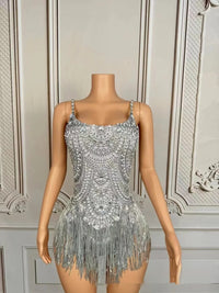Women's Creative All-Match Solid-Color Tassel Dress