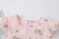 Girl's Flying Sleeve One-piece Romper Suit
