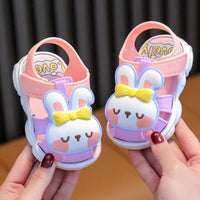 Summer Baby Plastic Toddler Shoes Closed Toe Non-slip Cute Super Soft Velcro Baby Cartoon Indoor And Outdoor Sandals