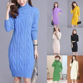 Autumn Winter Base-Layer Outerwear All-Match Turtleneck Women's Midi Knit Sweater