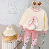 Baby Girl Cute Ears Sweater Cartoon Long Sleeve Leggings Suit