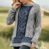 Stylish Personalized Casual Womens Wear With A Crew Neck And Long Sleeves