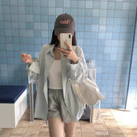 Striped Shirt Women's Casual Loose Shirt Coat