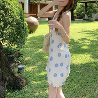 Retro Gentle Floral V-Neck Sleeveless Tank Dress For Women