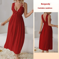 Sexy V-neck Lace Mesh Nightdress