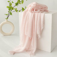 Strict Selection Summer Cotton And Linen Scarf Solid Color Simple Sun Protection