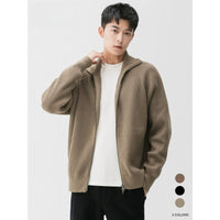 Autumn And Winter Zip-up Knit Cardigan Turtleneck Sweater For Men