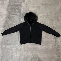 European And American Fluffy Hat Sweater Vintage Coat