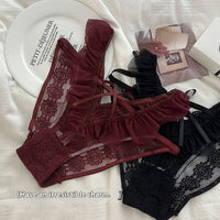 Women's Japanese Sexy Lace Ruffles Thin Seamless Underwear