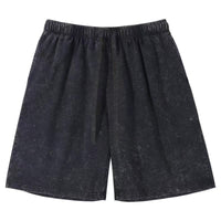 Distressed Fried Snowflake Shorts Washed Cotton Retro Loose Shorts