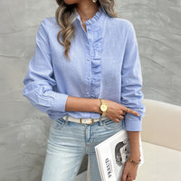 Temperament Leisure Cardigan Solid Color Top Shirt