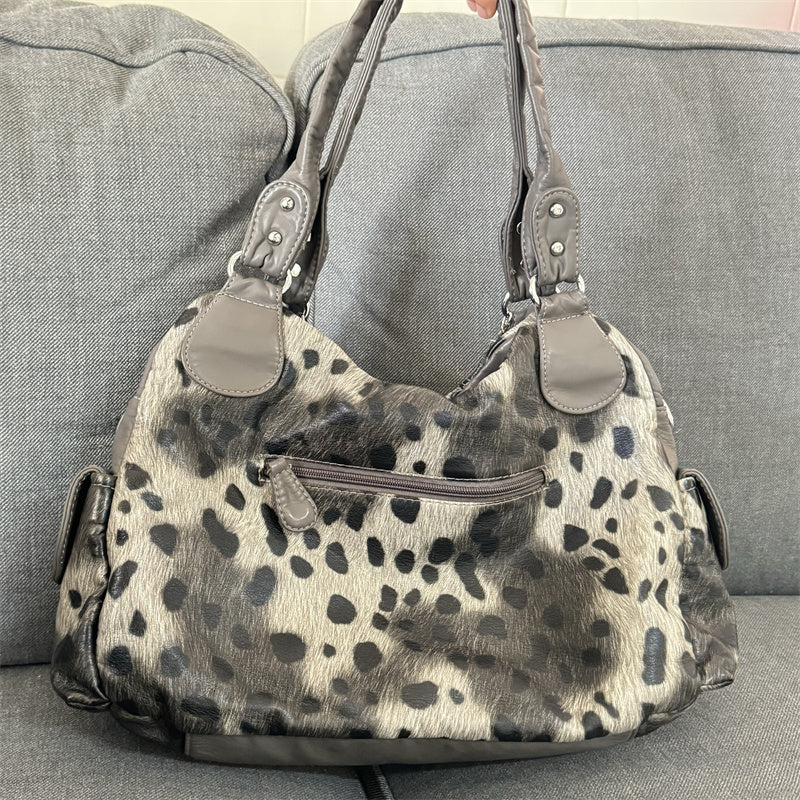 Leopard Print Subculture Retro Hand-held Shoulder Crossbody Bag