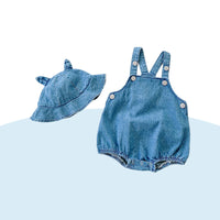 Boys And Girls Jeans Shoulder Strap Romper