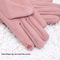Women's Winter Riding Warm Velvet Padded Thickened Touch Screen Gloves