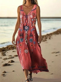 Women's Fashion Printed Sleeveless Dress