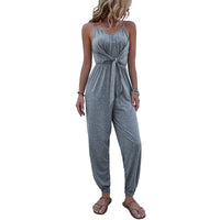 Casual Solid Color Women's Waist Suspender Jumpsuit