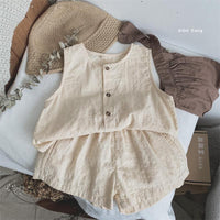 Children's Baby Girl Sleeveless Tank Top Shorts Suit
