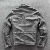 Men's Business Shirt Pocket Motorcycle Clothing Leather Jacket Coat